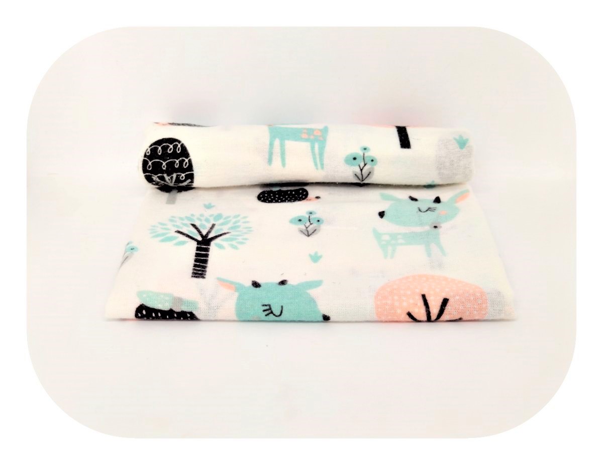 Dětská flanelová plena Srneček tyrkys 