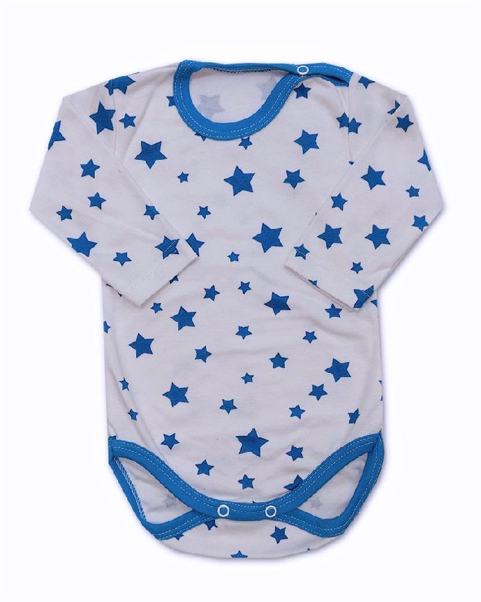 Kojenecká 2D souprava body+baggy Hvězda bílomodrá 50