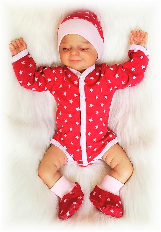 Kojenecké bavlněné capáčky Hvězda růžová50/56