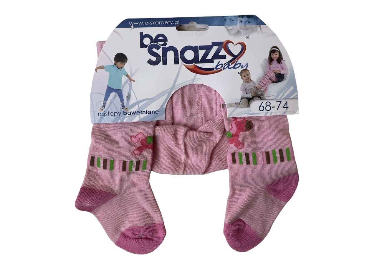 Kojenecké bavlněné punčocháčky Koník růžová