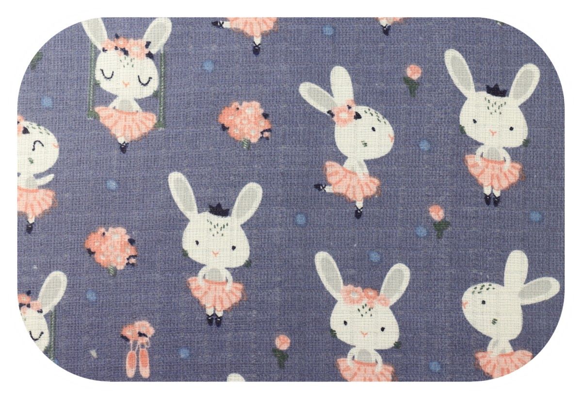 Dětská bavlněná plena Zajíček baletka modrá