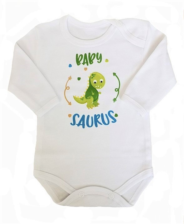 Vtipné body s nápisem BABYSAURUS zelená 56