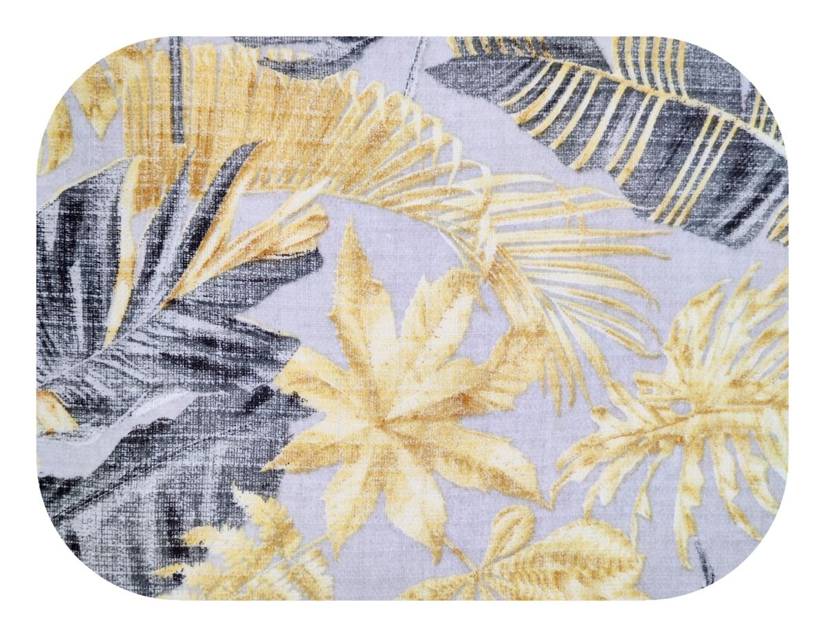 Bavlněná plena s obrázky - zlatá monstera - šedá