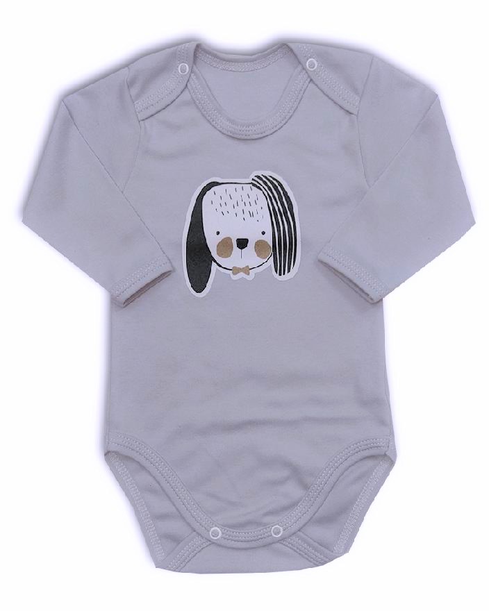 Kojenecké body dl rukáv Animals šedá 50