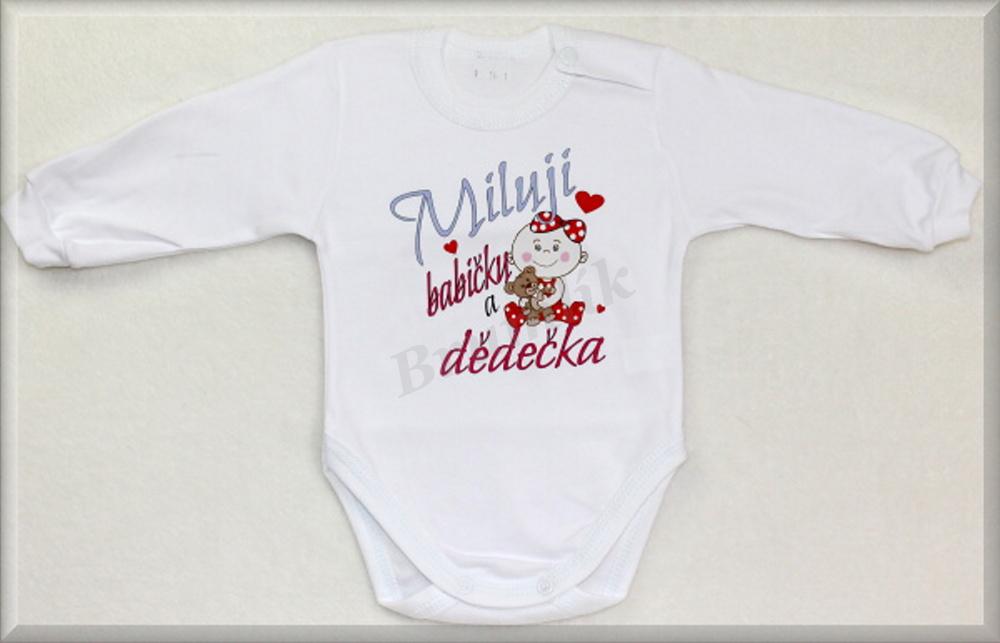Dětské body s nápisem “Miluji babičku a dědečka”