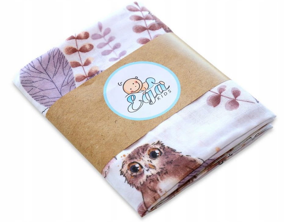 Dětská mušelínová osuška Sova
