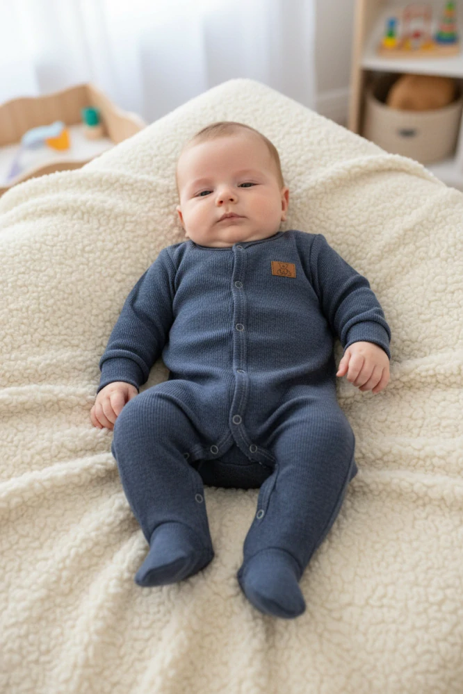 Kojenecký žebrovaný overal Brumlík - námořnická 74