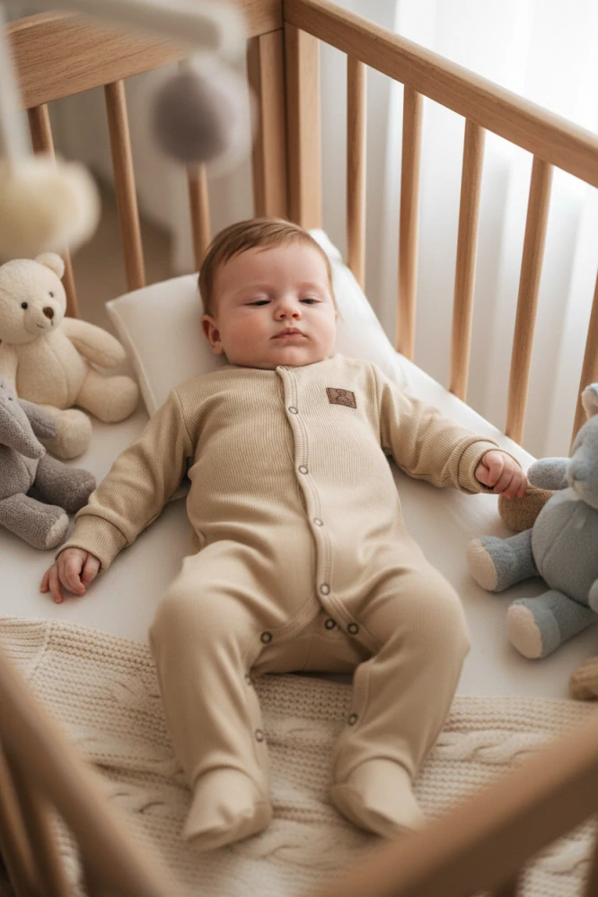 Dětský žebrovaný overal Brumlík - kapučíno 92