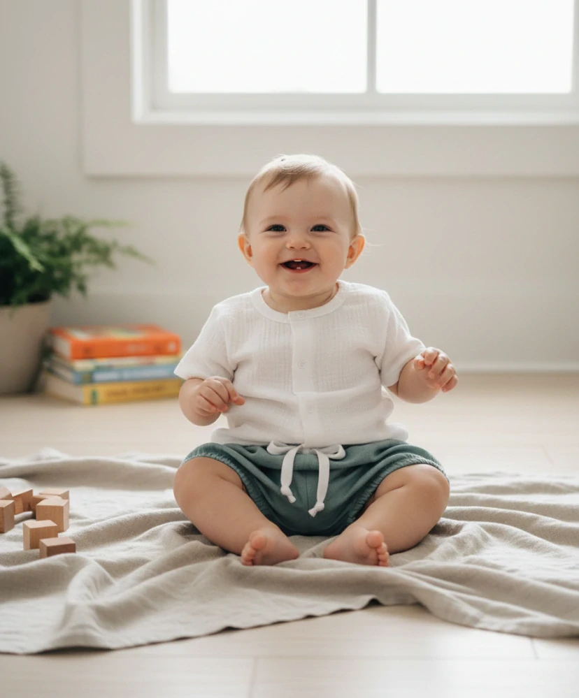 Kojenecká 2D mušelínová souprava máta 86