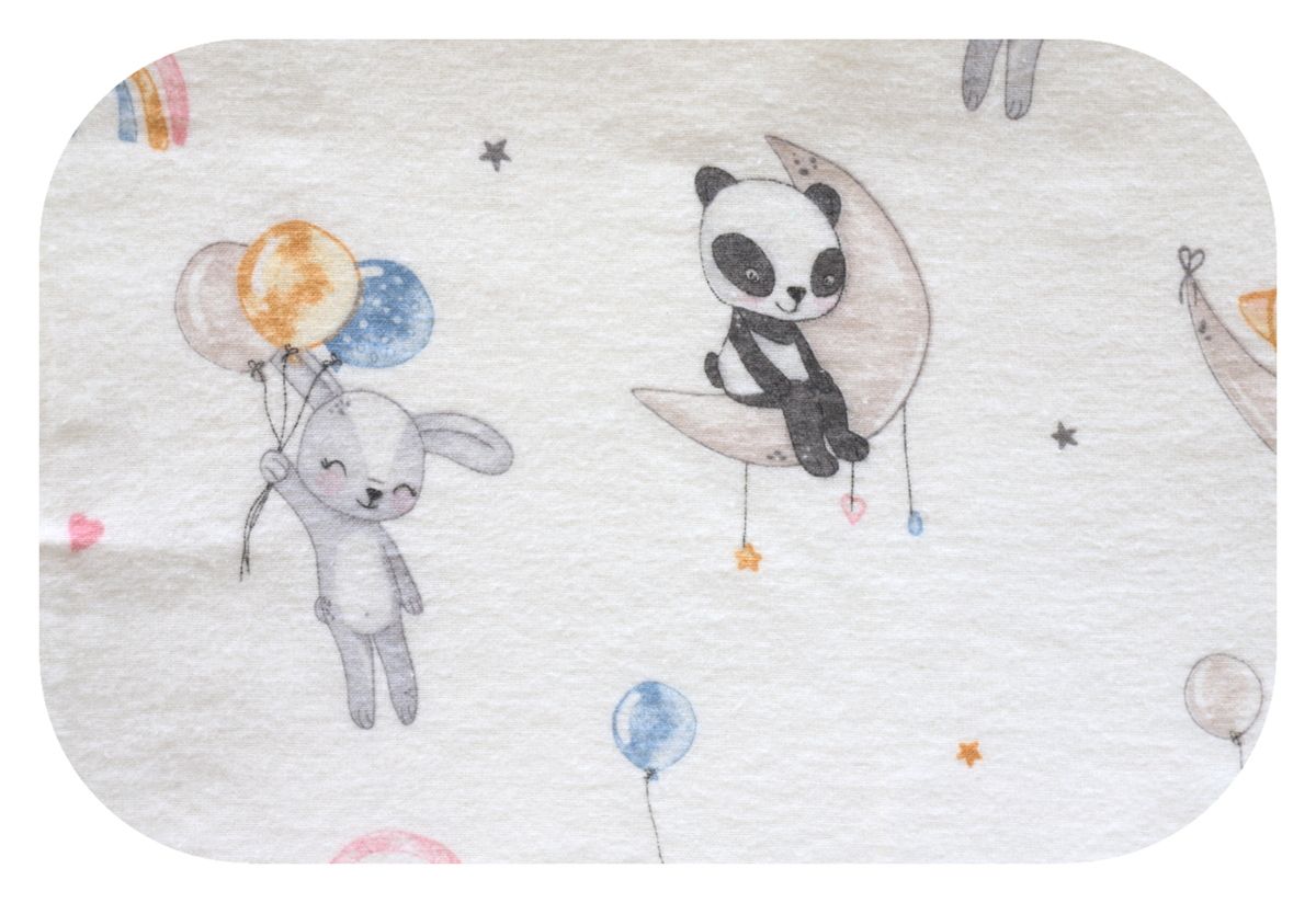 Dětská flanelová plena Panda a liška na měsíčku