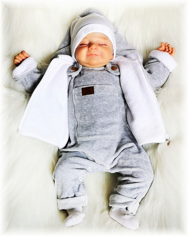 Kojenecké sametové lacláčky šedá 56