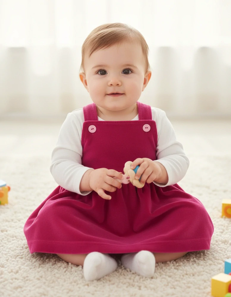 Kojenecké sametové laclové šatičky amarant 80