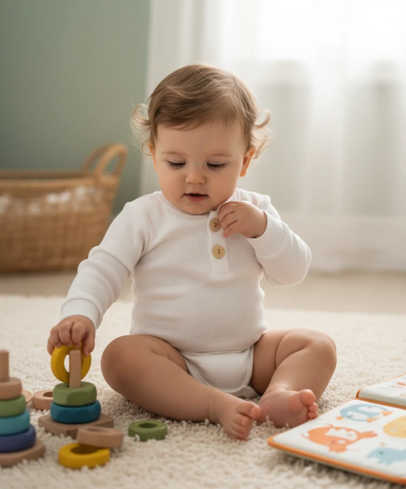 Kojenecké bílé žebrované body polo 56