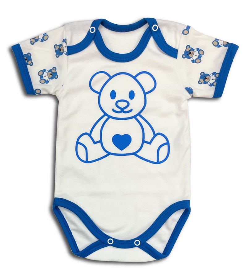 Kojenecké body kr. rukáv Brumlíček modrá 56