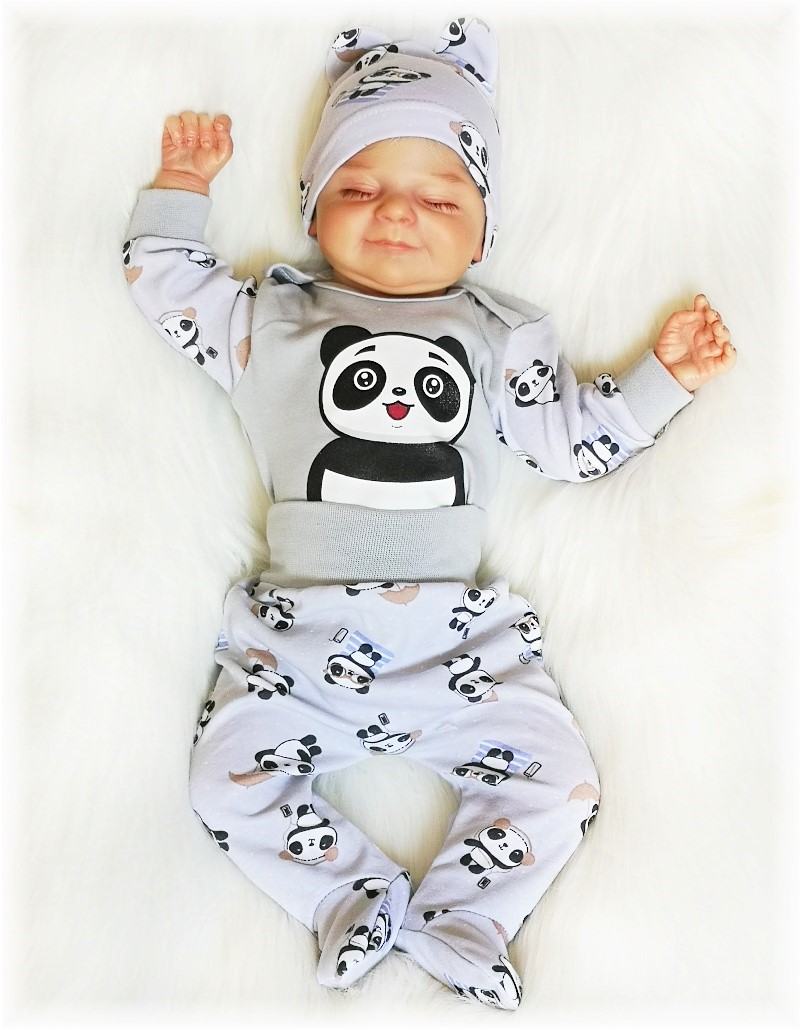 Kojenecké polodupačky Panda šedá 48