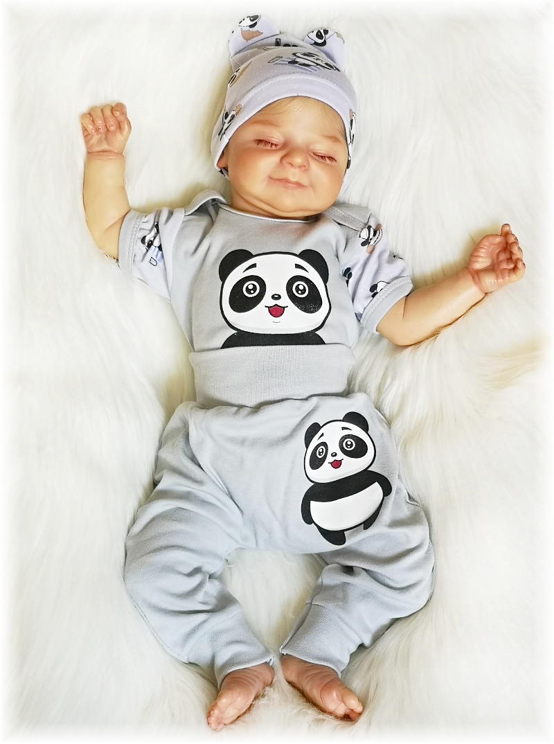 Kojenecké tepláčky Panda šedá 56
