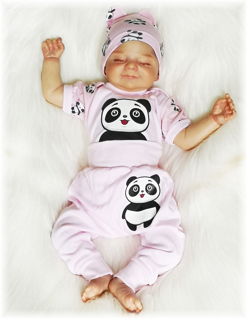 Kojenecké tepláčky Panda růžová 56