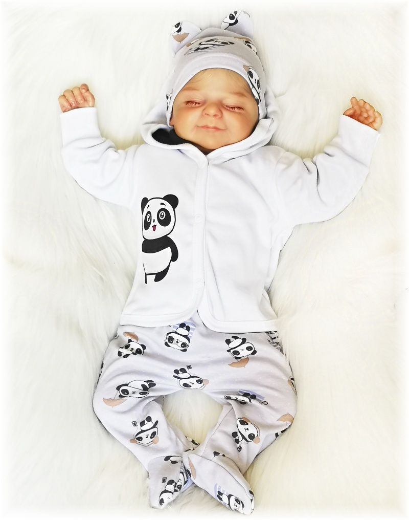 Kojenecká mikinka Panda bíllá 48