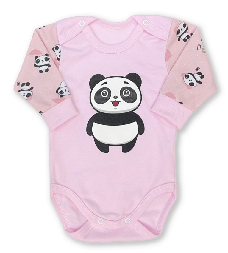 Kojenecká 2D soupravička Panda růžová 48