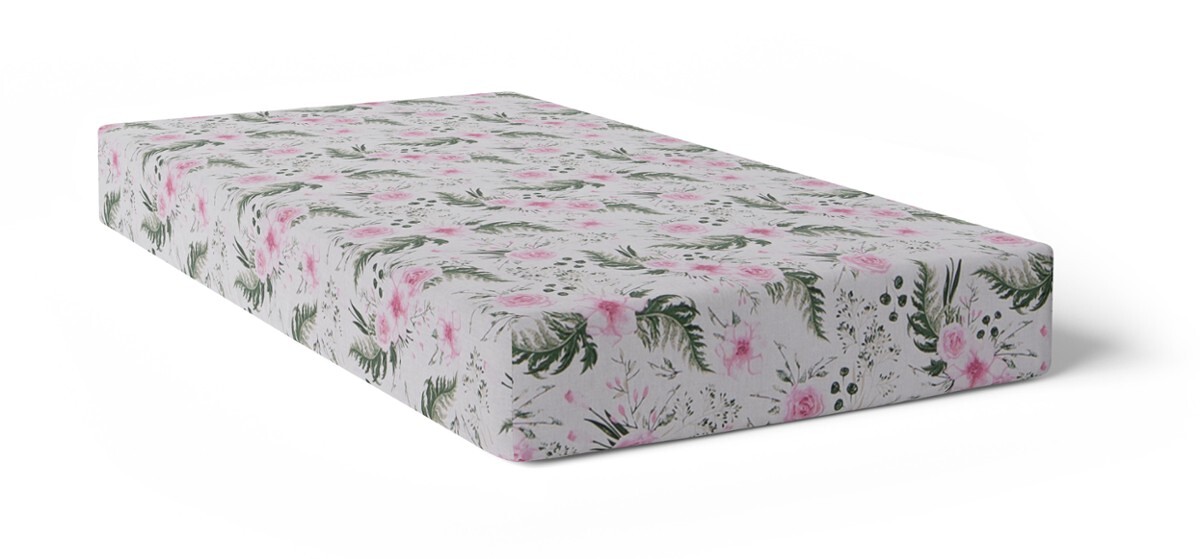 Dětské bavlněné prostěradlo Květ růžová