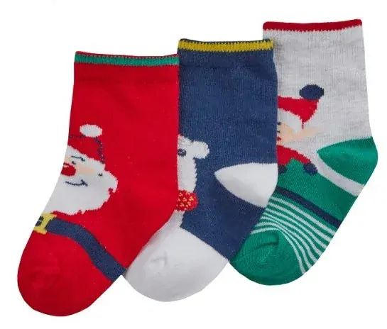 Vánoční ponožky 3 páry Santa
