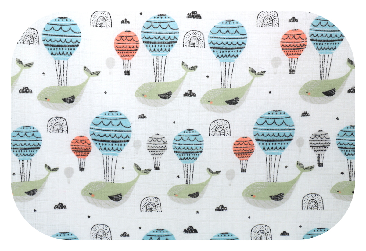 Bavlněná plena s obrázky - hlava v oblacích