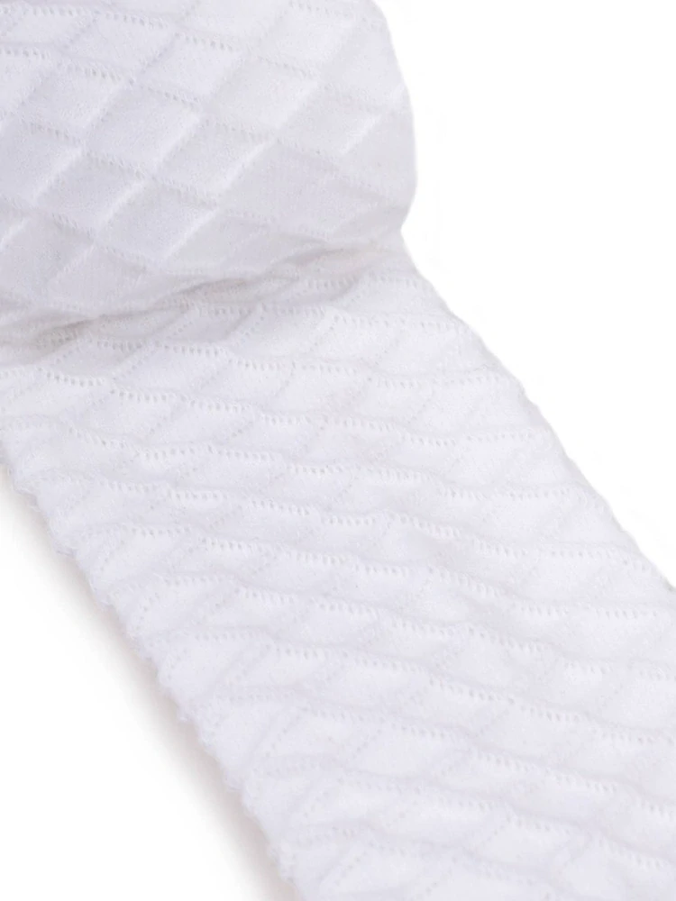 Dívčí žakárové punčocháčky bio bavlna bílá 68/74