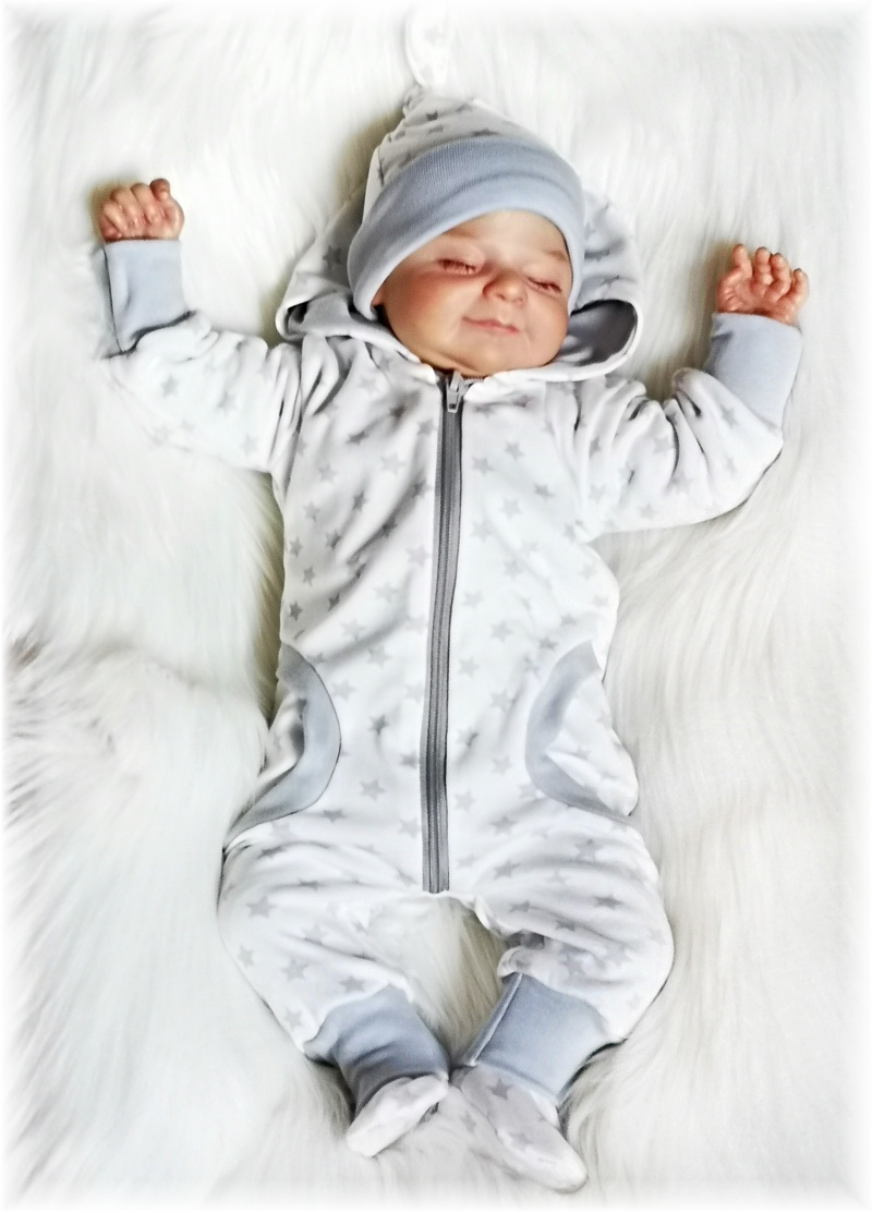 Kojenecký dvouvrstvý overal Šedá hvězda 50