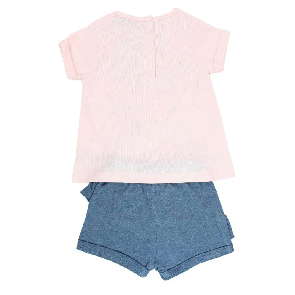 Dívčí letní 2D souprava Kočička růžová 62