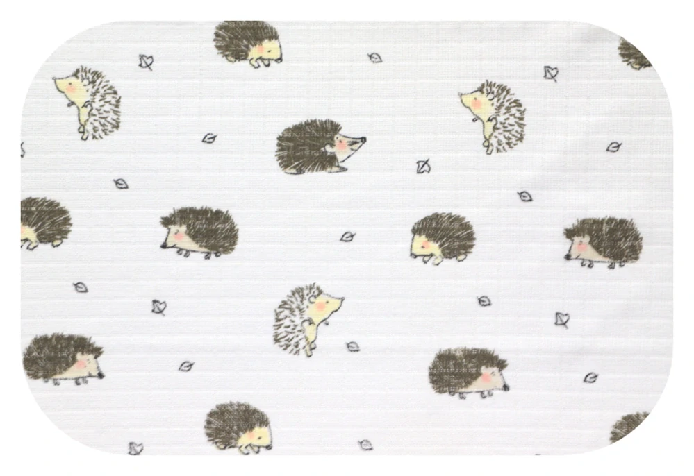 Bavlněná plena s obrázky Ježeček hnědá