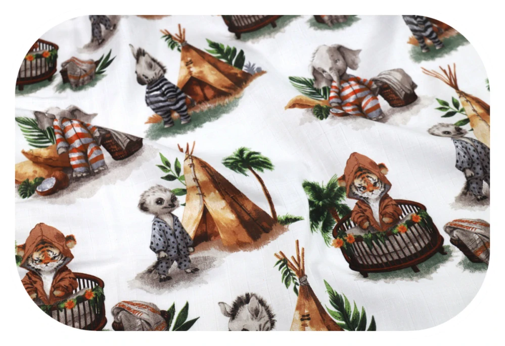 Dětská mušelínová osuška Zvířátka v pyžamku