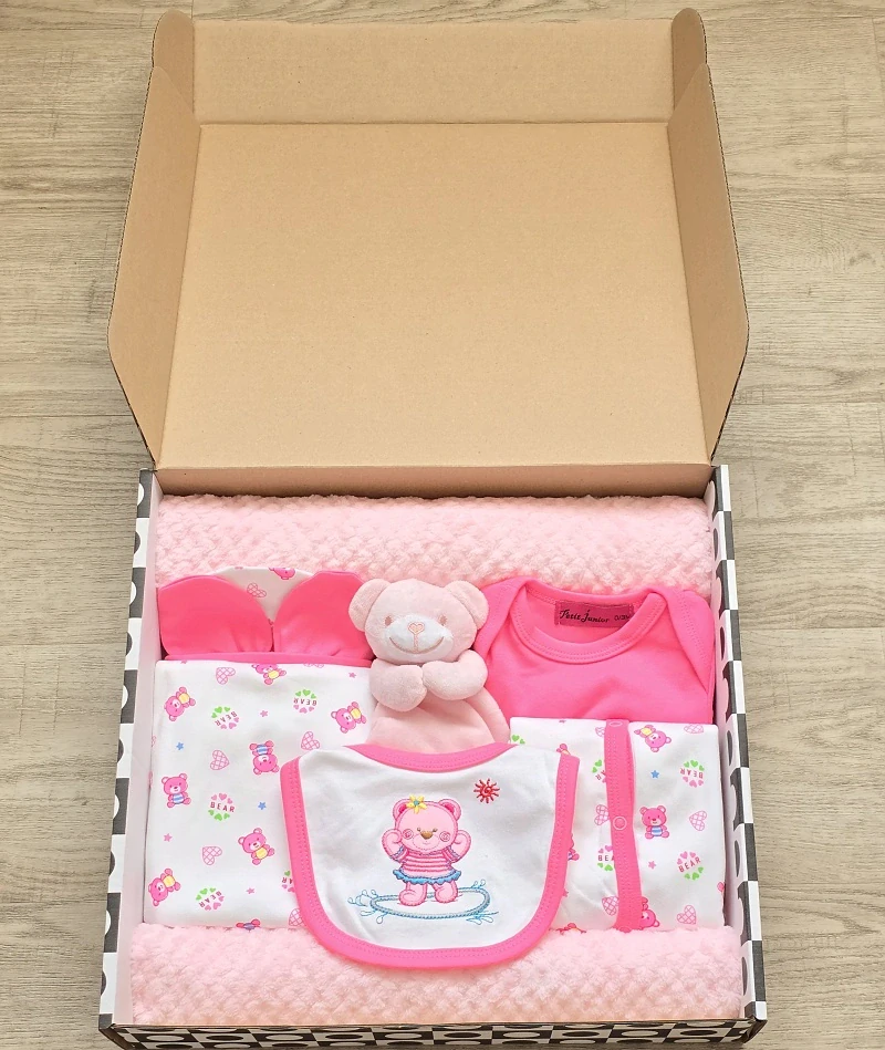 Brumlík dárkový set pro miminko Medvídek růžová 74