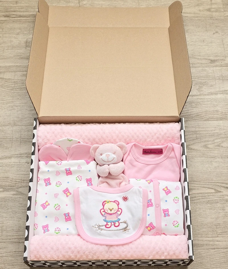 Brumlík dárkový set pro miminko Medvídek sv. růžová 74