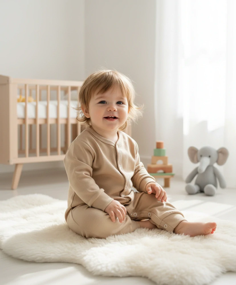 Dětský overal bez šlapek kapučíno 92