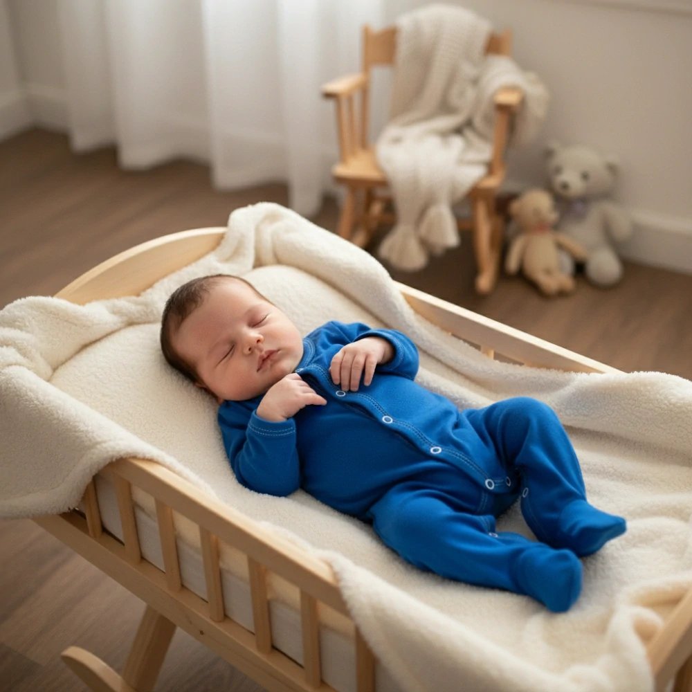 Kojenecký modrý bavlněný overal 48