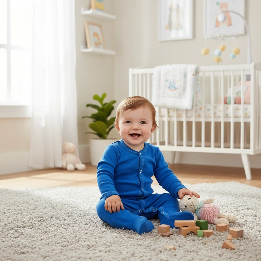 Kojenecký modrý bavlněný overal 80