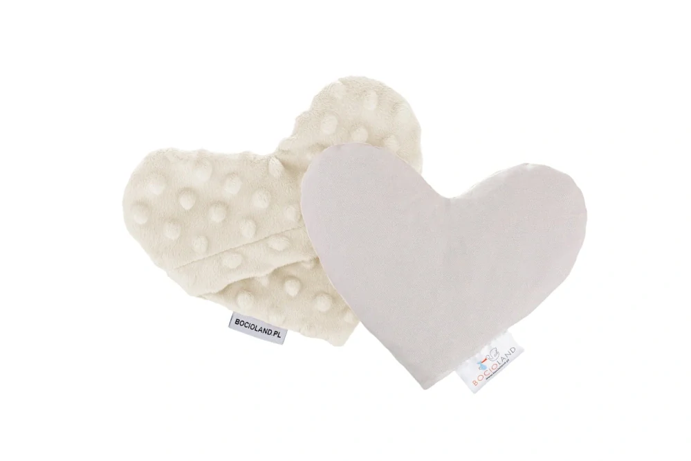 Bocioland nahřívací a chladící polštářek Srdce minky krém
