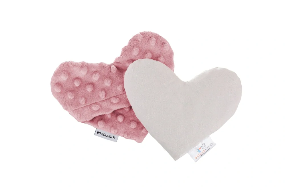Bocioland nahřívací a chladící polštářek Srdce minky růžová