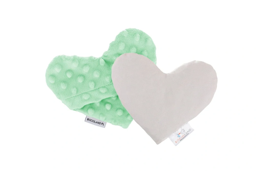 Bocioland nahřívací a chladící polštářek Srdce minky máta