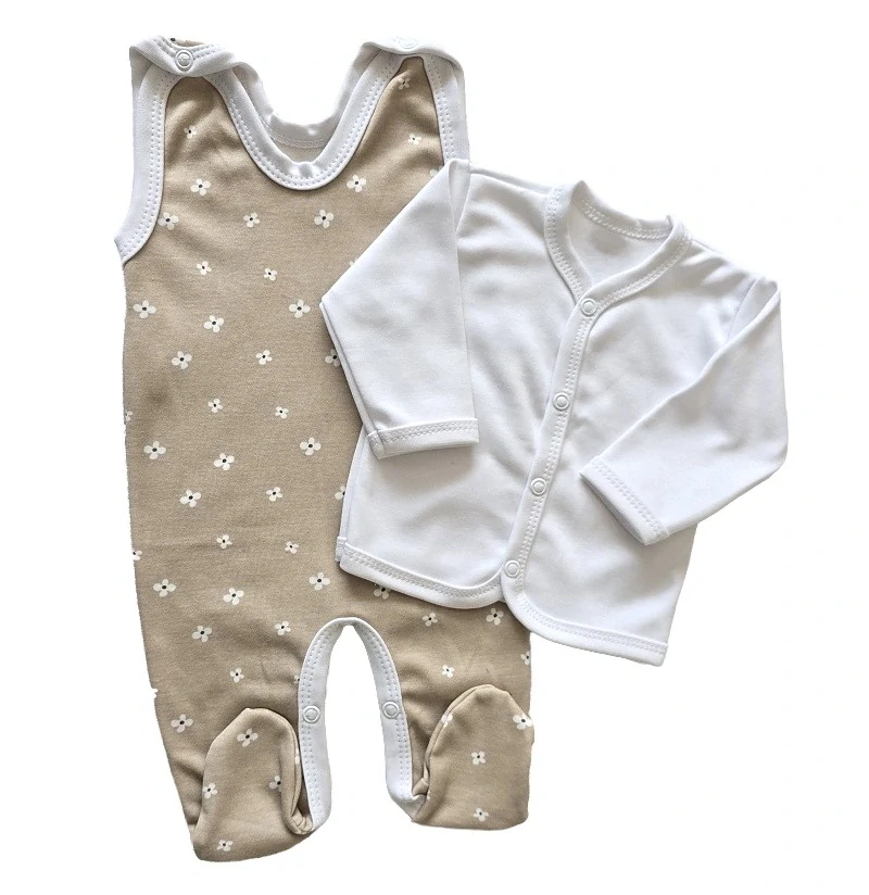 Kojenecká 2D souprava Kvítek kapučíno 44