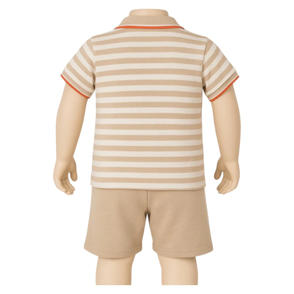 Dětská letní souprava LeeCooper kapučíno proužek 62/68