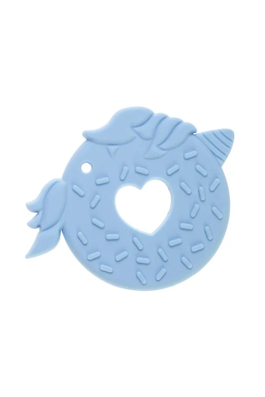 Dětské silikonové kousátko Ptáček modrá