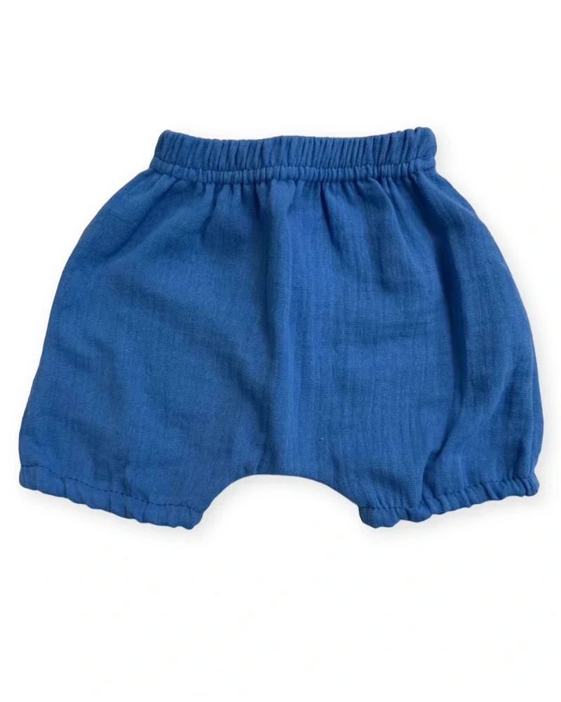 Kojenecké mušelínové kraťasy modrá 50