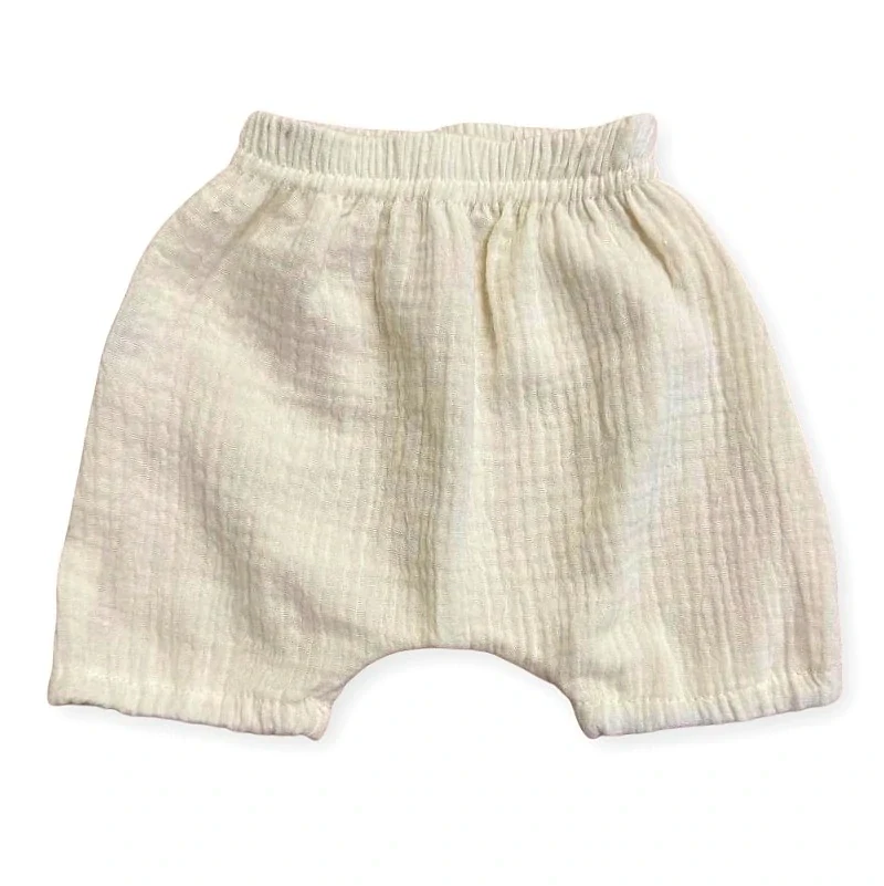 Kojenecké mušelínové kraťasy krém 68