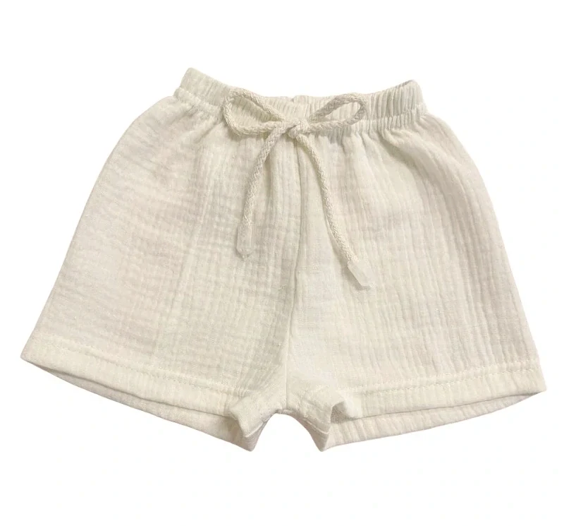 Dětské mušelínové kraťasy krém 98
