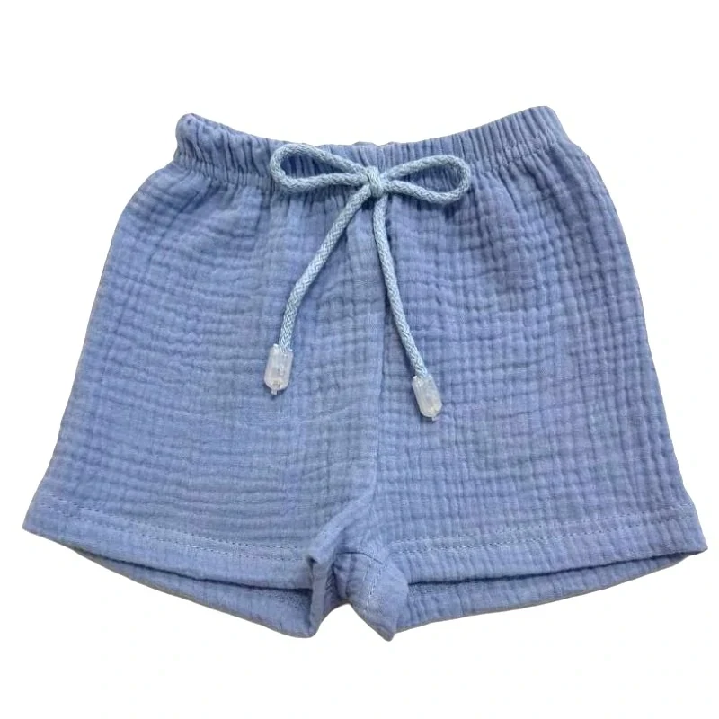 Dětské mušelínové kraťasy modrá 104