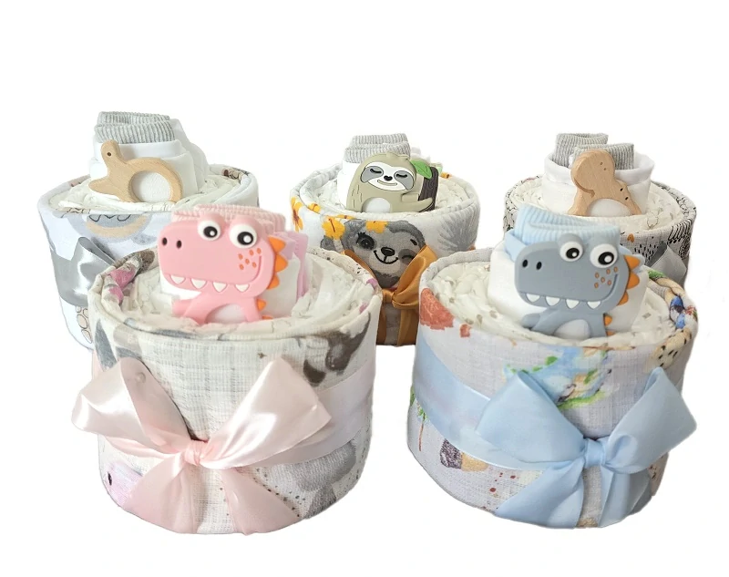 Brumlík plenkový mini dort Dinosauřík růžová