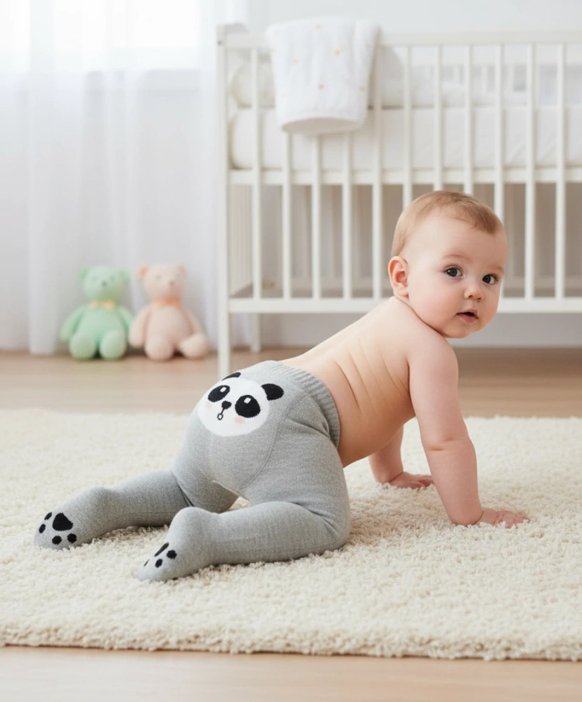 Kojenecké punčocháčky panda šedá 86