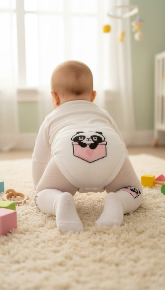 YO kojenecké punčocháčky Panda bílá 68/74