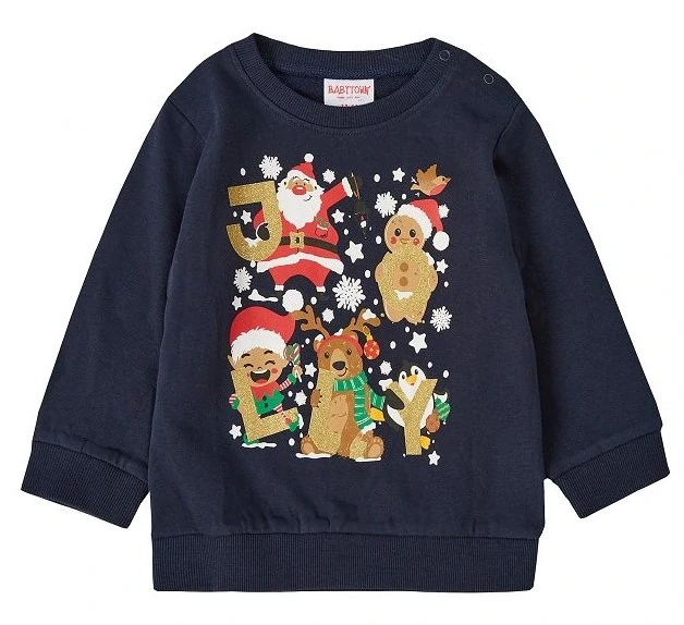 Dětská vánoční mikina Santa modrá 92